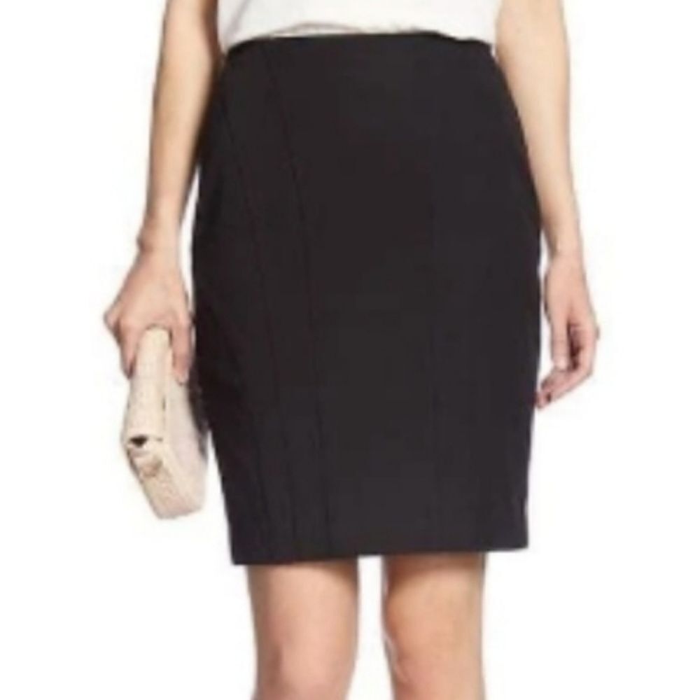 Banana Republic Black Stretch Seamed Mini Skirt - Picture 3 of 15